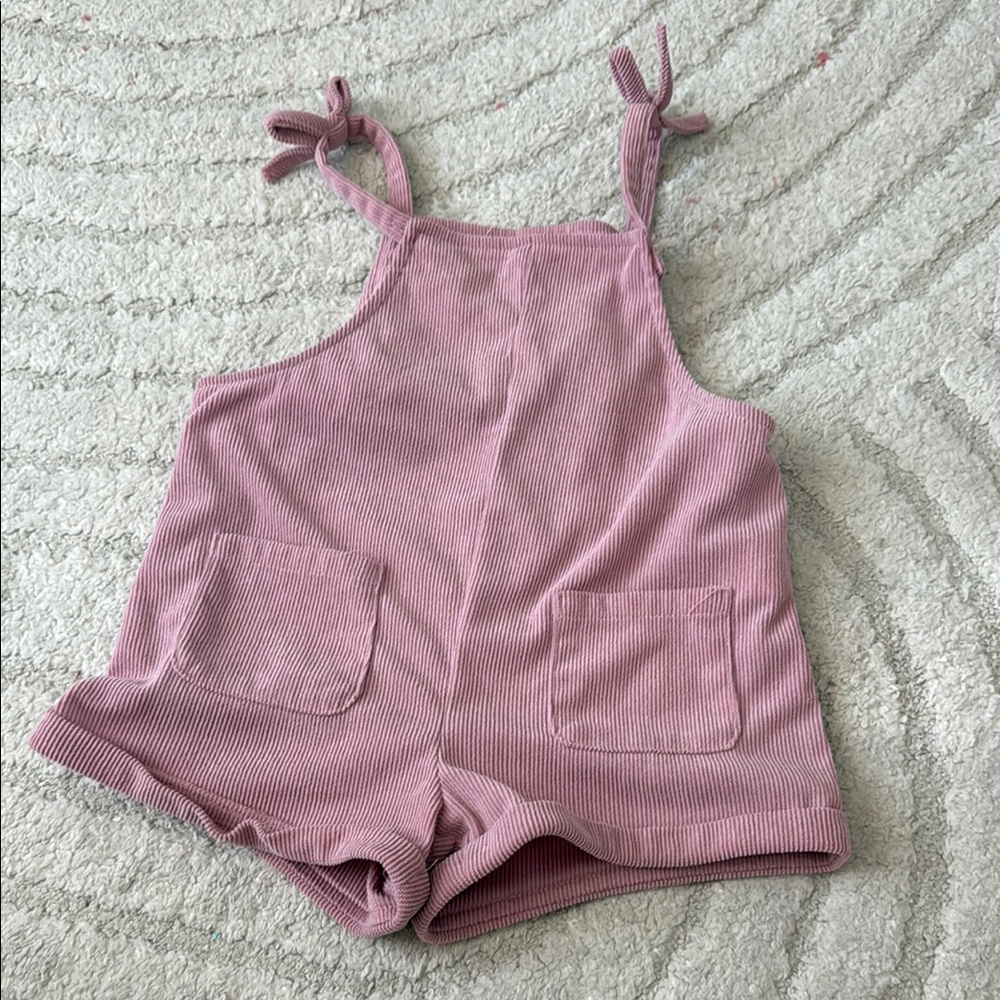 Toddler Girl Pink Corduroy Romper
